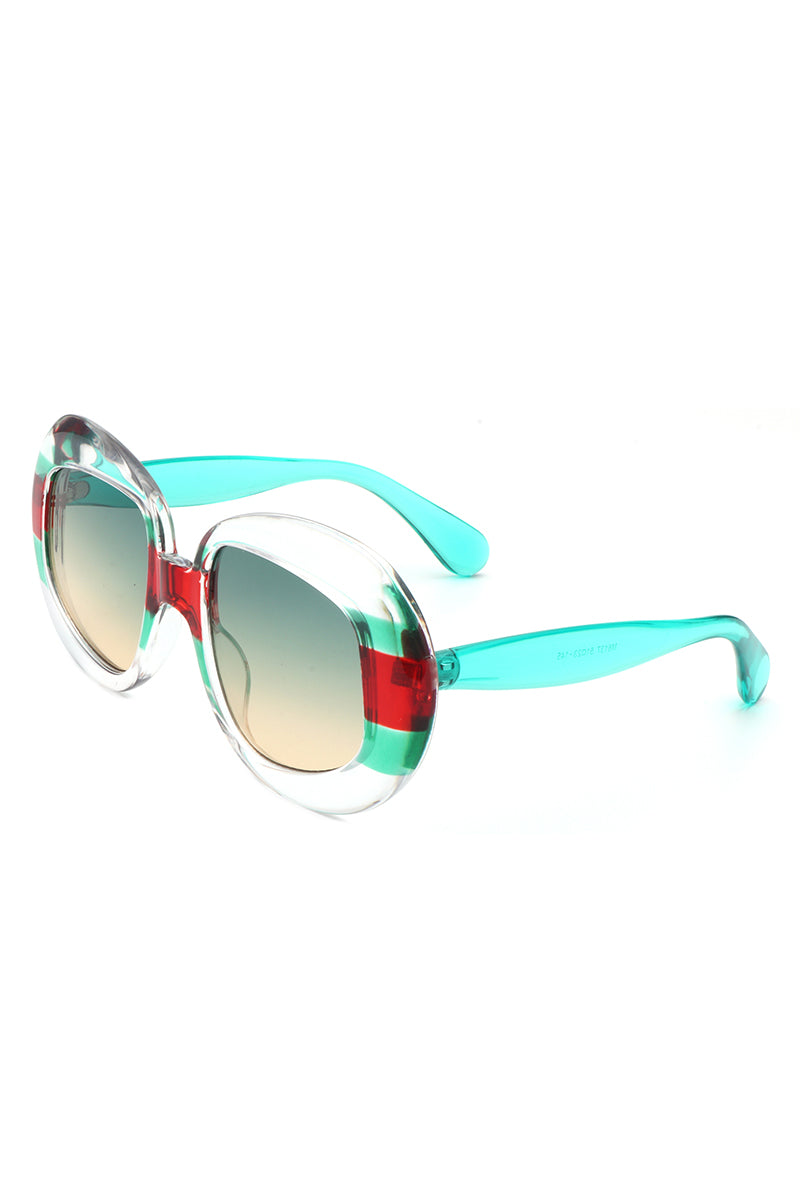 Maven - Oversized Geometric Oval Round Fashion Women's Sunglasses - Charming Charlie