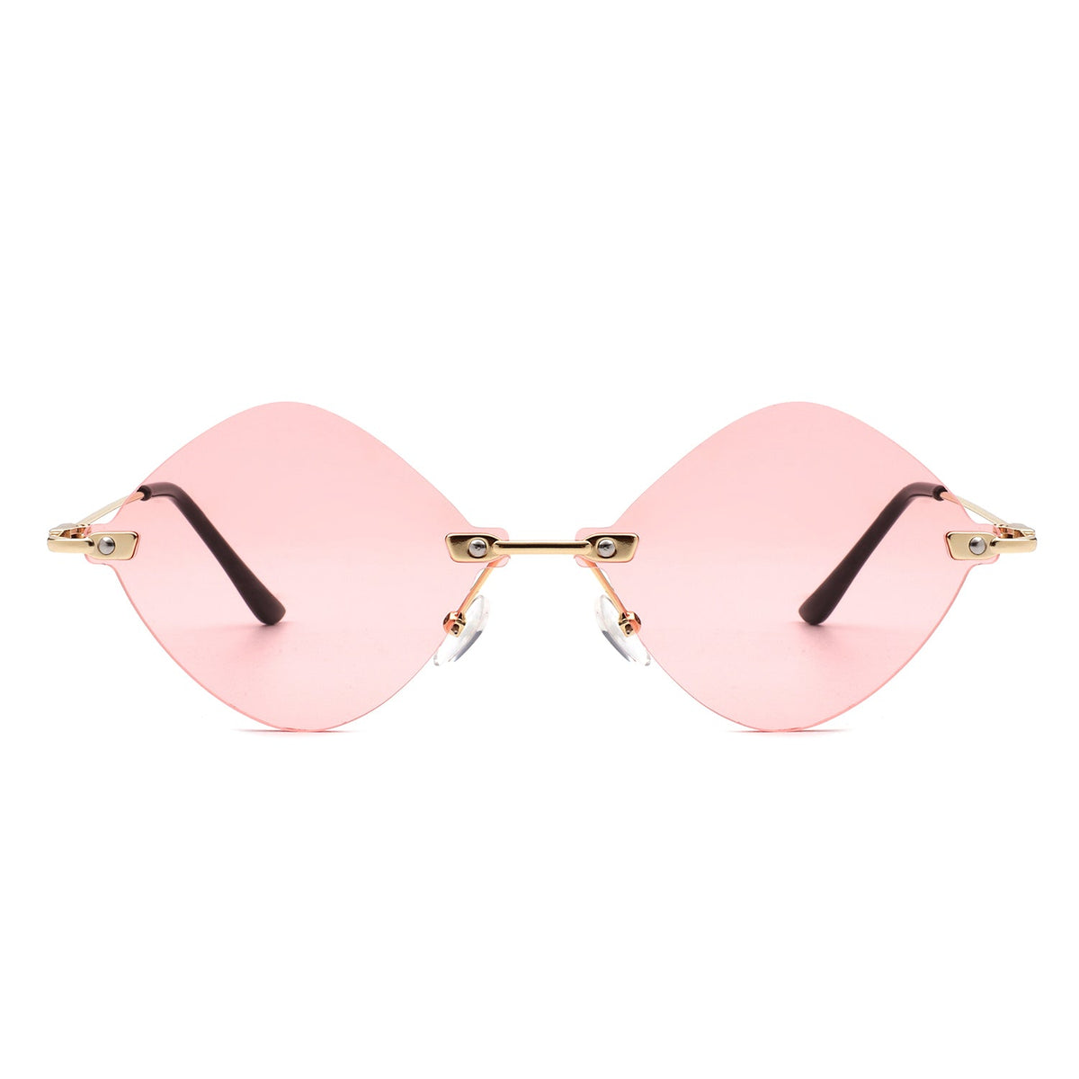 Bluewave - Rimless Retro Round Geometric Frameless Tinted Fashion Sunglasses - Charming Charlie