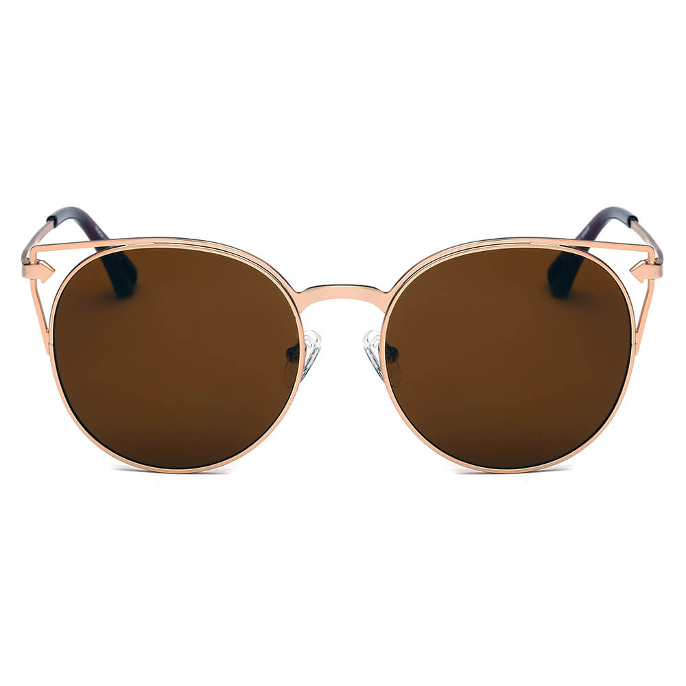 CLAYTON | CA04 - Women Round Petite Cat Eye Sunglasses Circle - Cramilo Eyewear - Stylish Trendy Affordable Sunglasses Clear Glasses Eye Wear Fashion