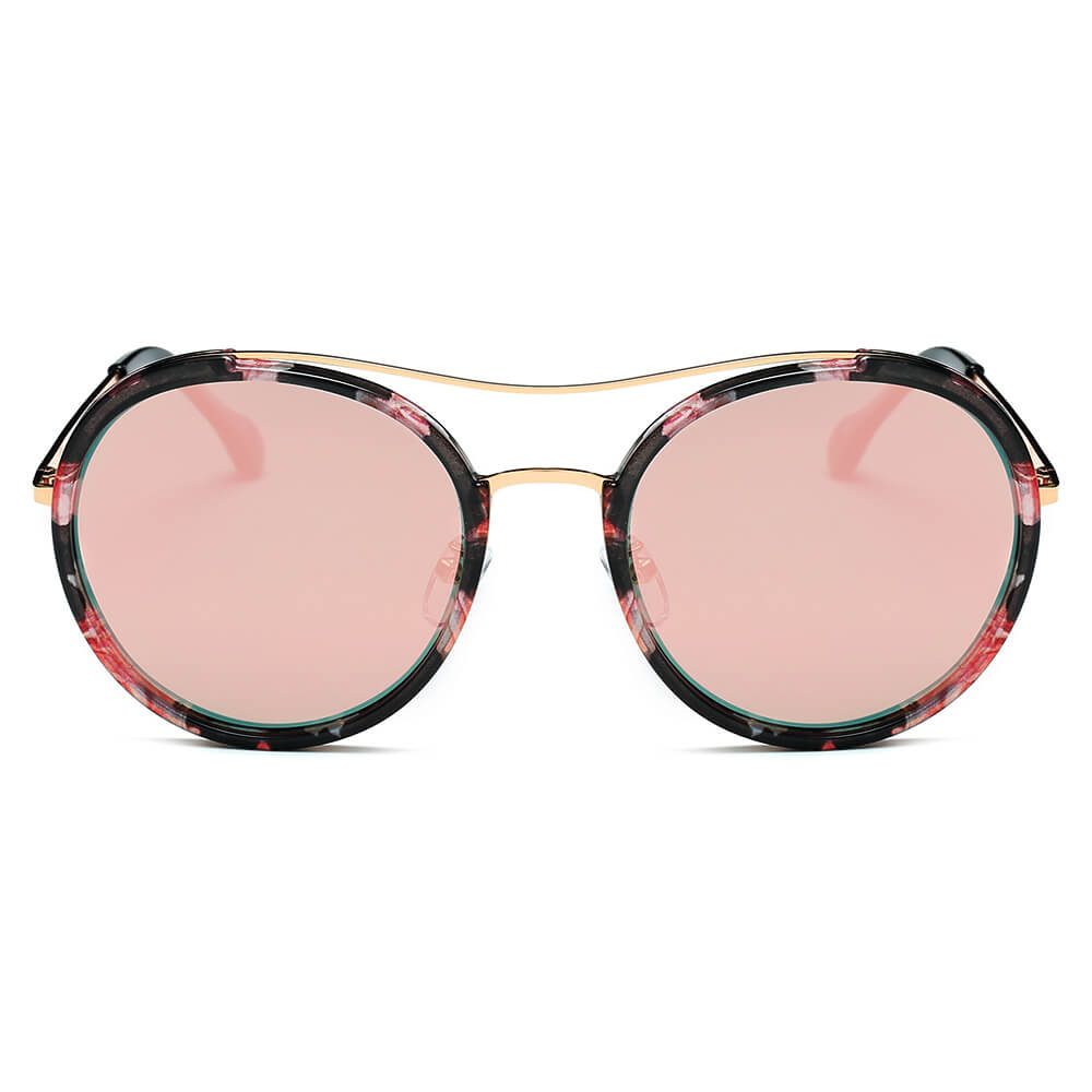 EMPORIA | CA14 - Retro Polarized Lens Circle Round Sunglasses - Cramilo Eyewear - Stylish Trendy Affordable Sunglasses Clear Glasses Eye Wear Fashion