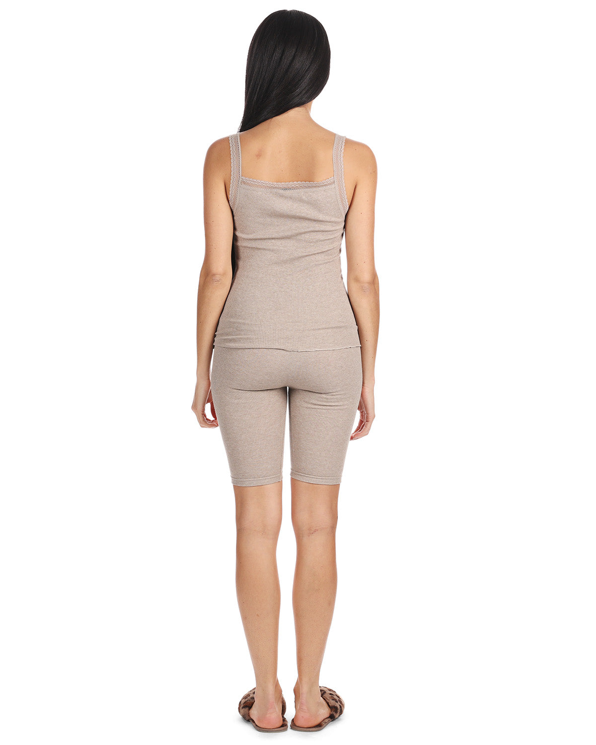 Women's Organic Cotton Seamless Ribbed Lace Camisole - Charming Charlie