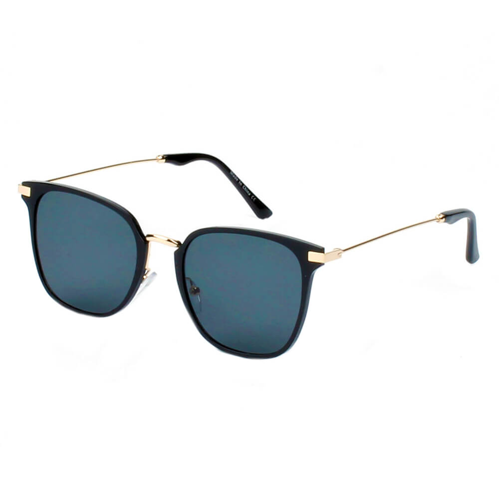 CAMBRIDGE | A22 - Pillowed Rectangle Flat Lens Horned Rim Sunglasses - Cramilo Eyewear - Stylish Trendy Affordable Sunglasses Clear Glasses Eye Wear Fashion