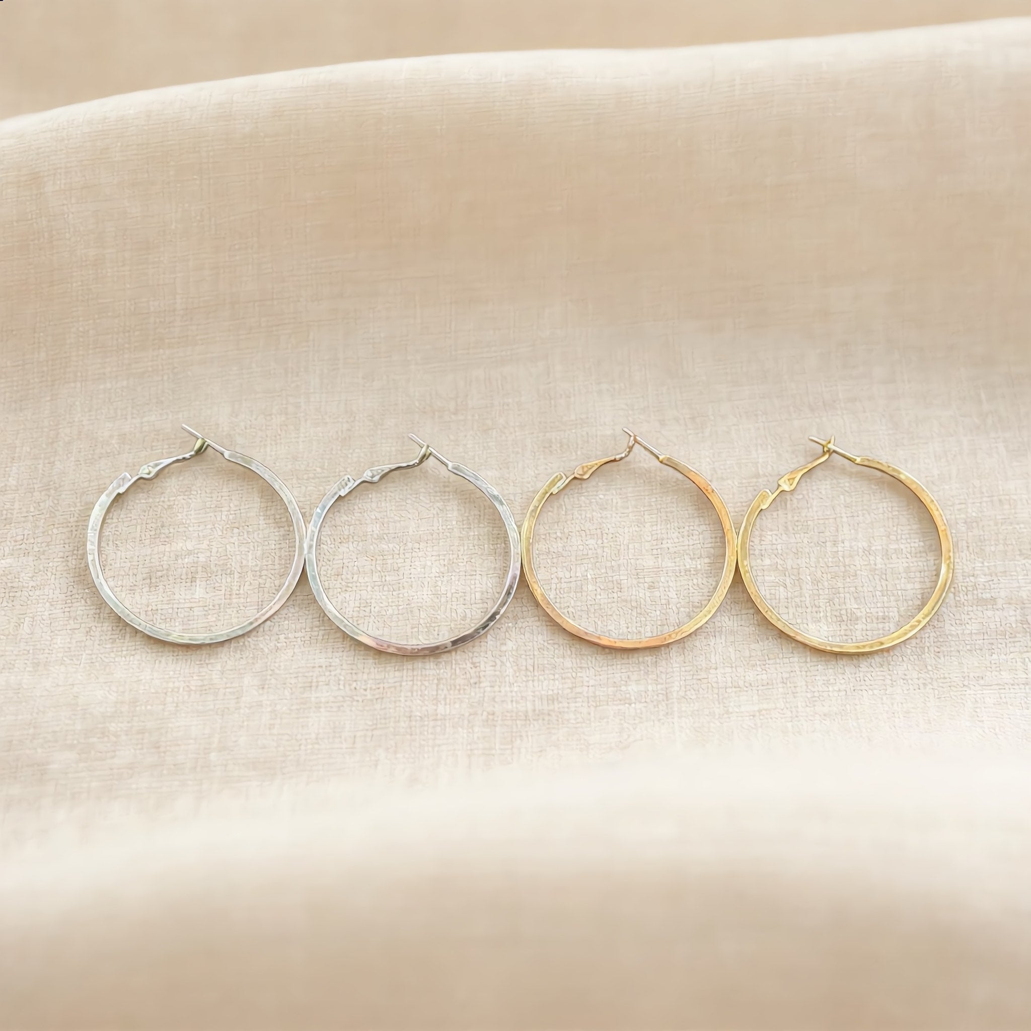Silver and Gold Twisted Hoop Earrings - Charming Charlie