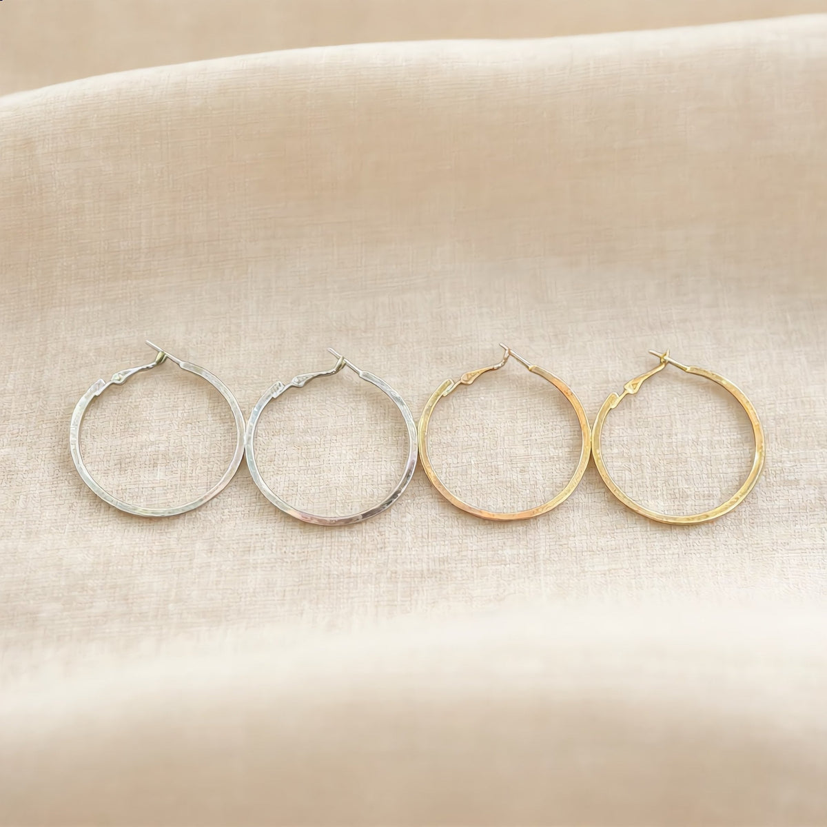 Silver and Gold Twisted Hoop Earrings - Charming Charlie