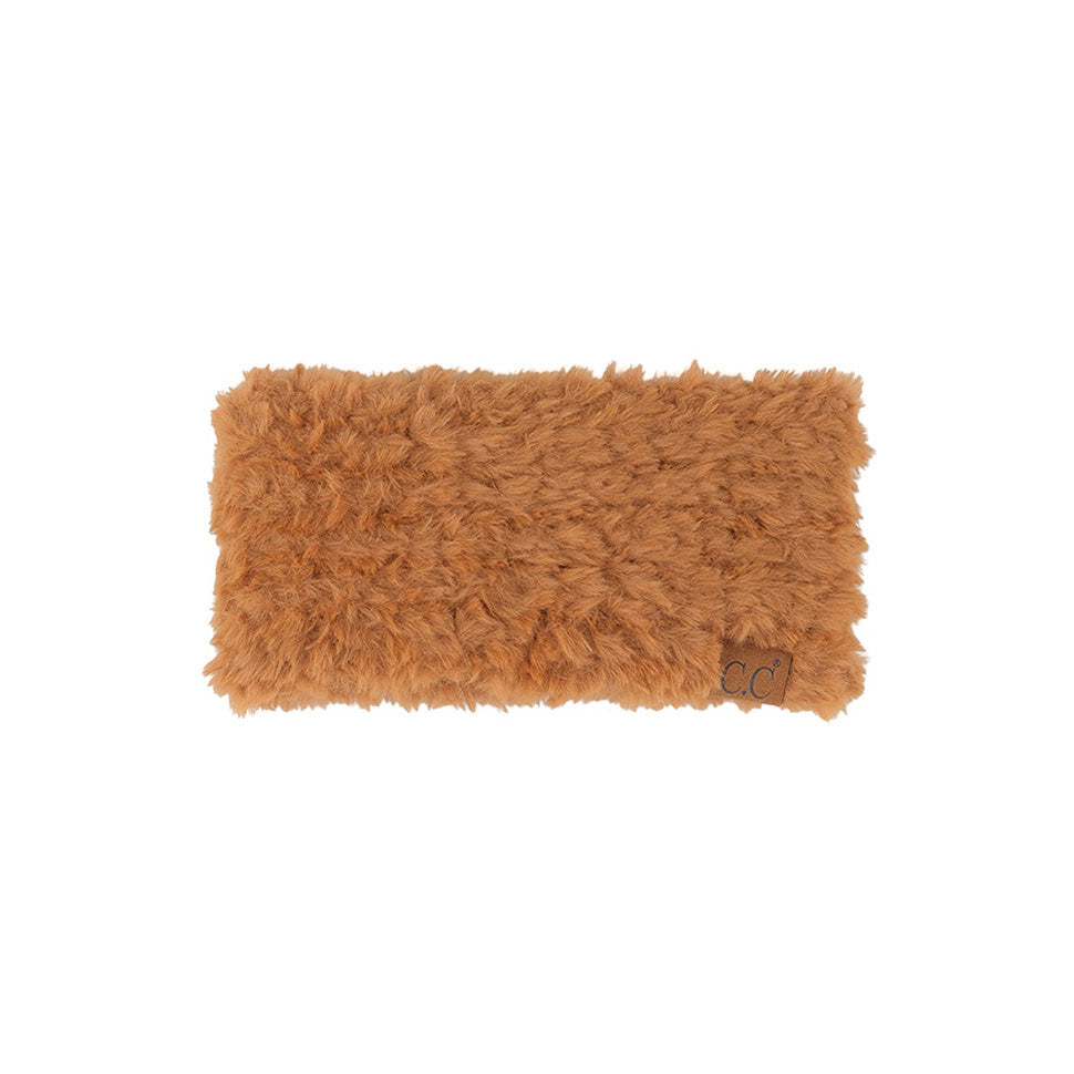 CH Brown C.C Solid Color Faux Fur Headwrap, this faux fur headwrap offers a chic and cozy style. It is made of soft faux fur and features a comfortable, adjustable fit with a clasp closure. Awesome winter gift accessory for birthdays, Christmas, Stocking Stuffer, Secret Santa, holidays and anniversaries.