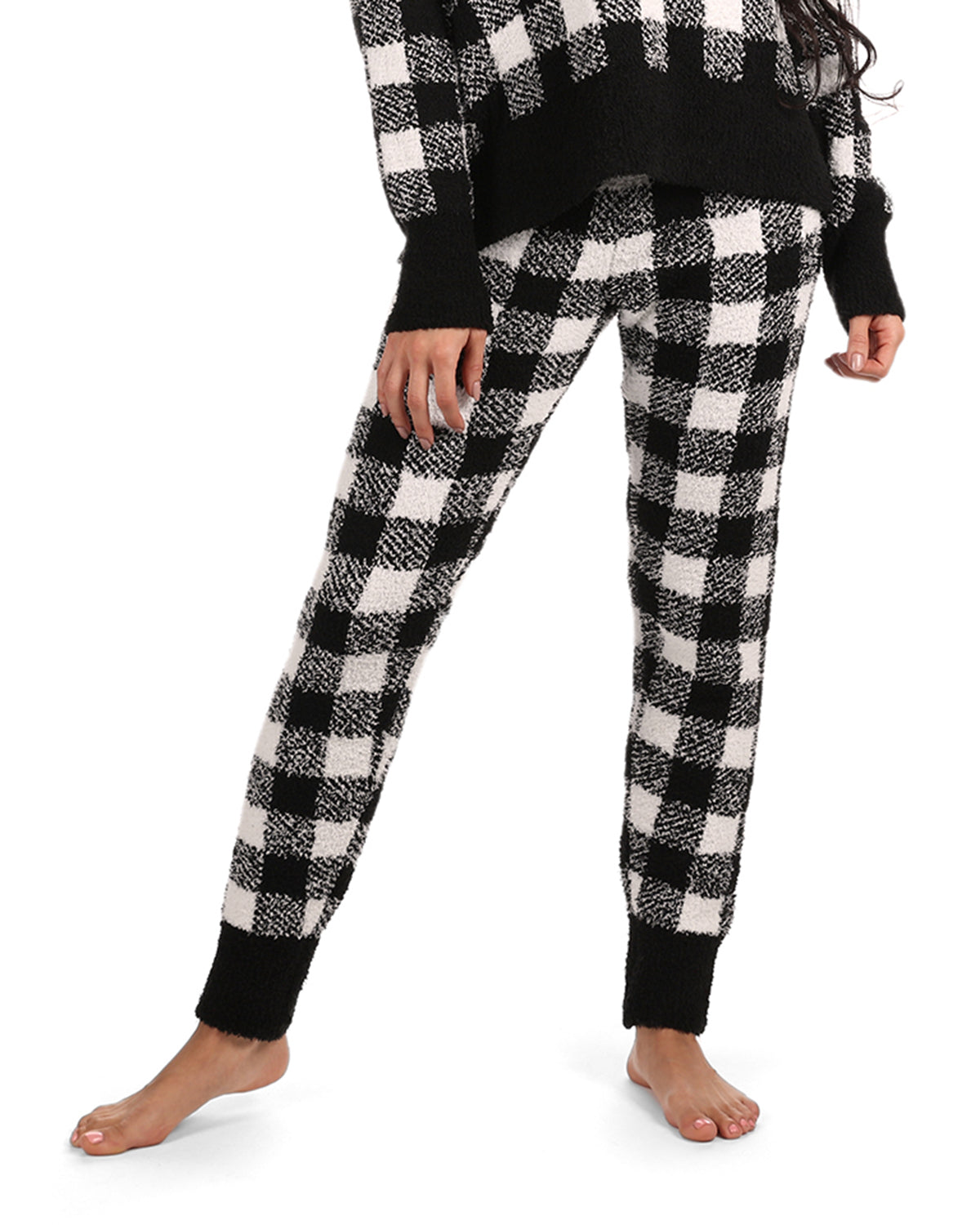 Women's Buffalo Check Soft and Cozy Knit Jogger Pants - Charming Charlie