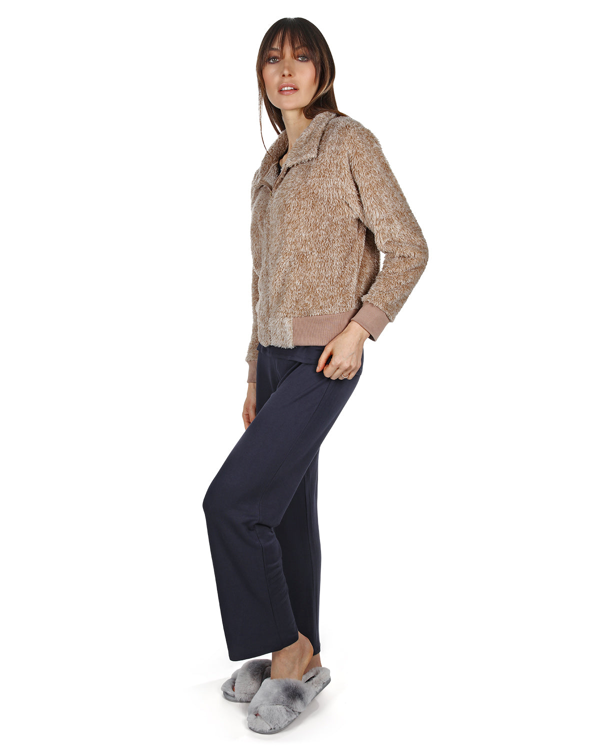 Women's Plush Zippered Front Warm and Cozy Jacket - Charming Charlie