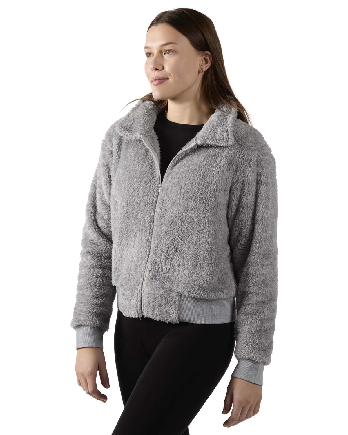 Women's Plush Zippered Front Warm and Cozy Jacket - Charming Charlie
