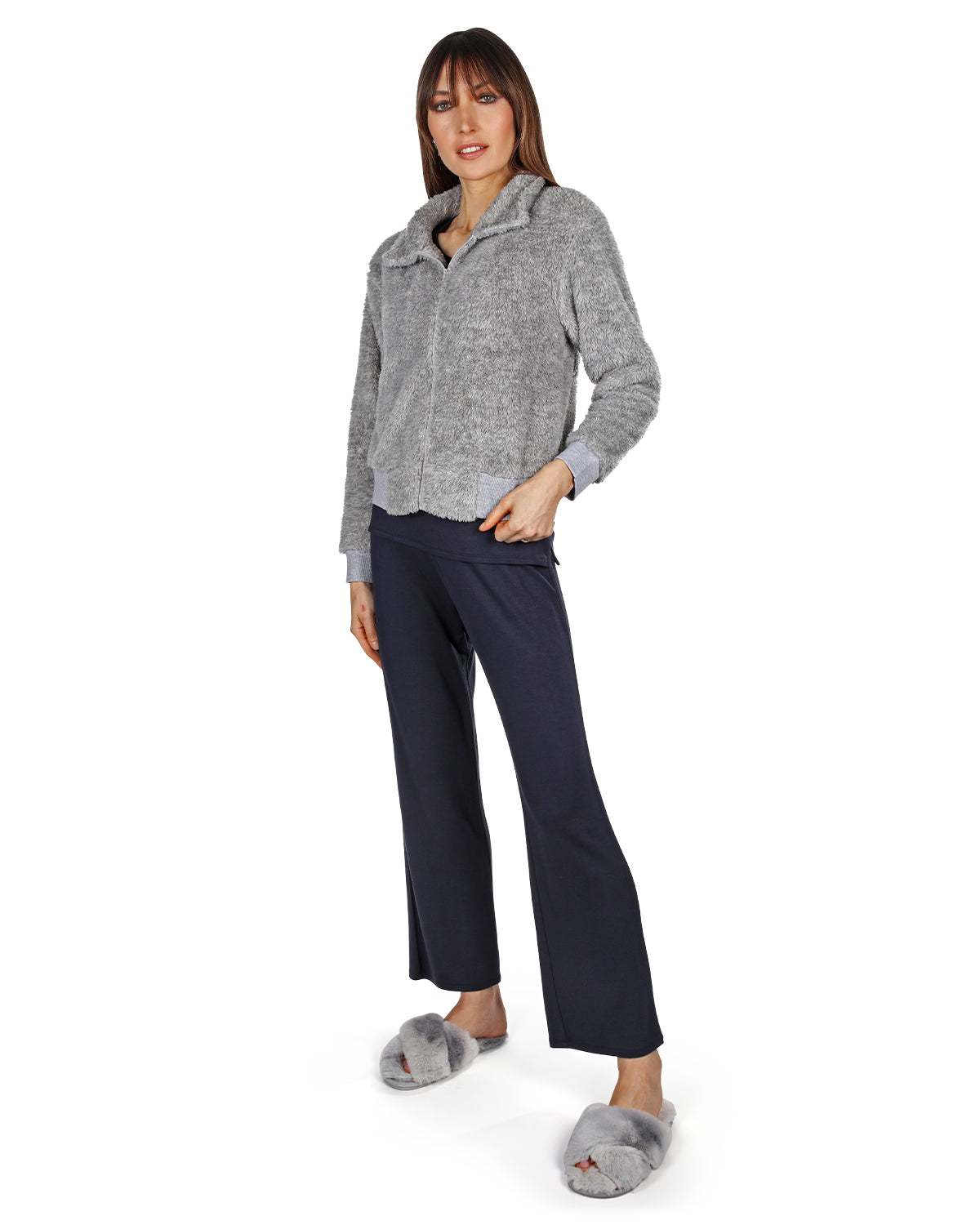 Women's Plush Zippered Front Warm and Cozy Jacket - Charming Charlie