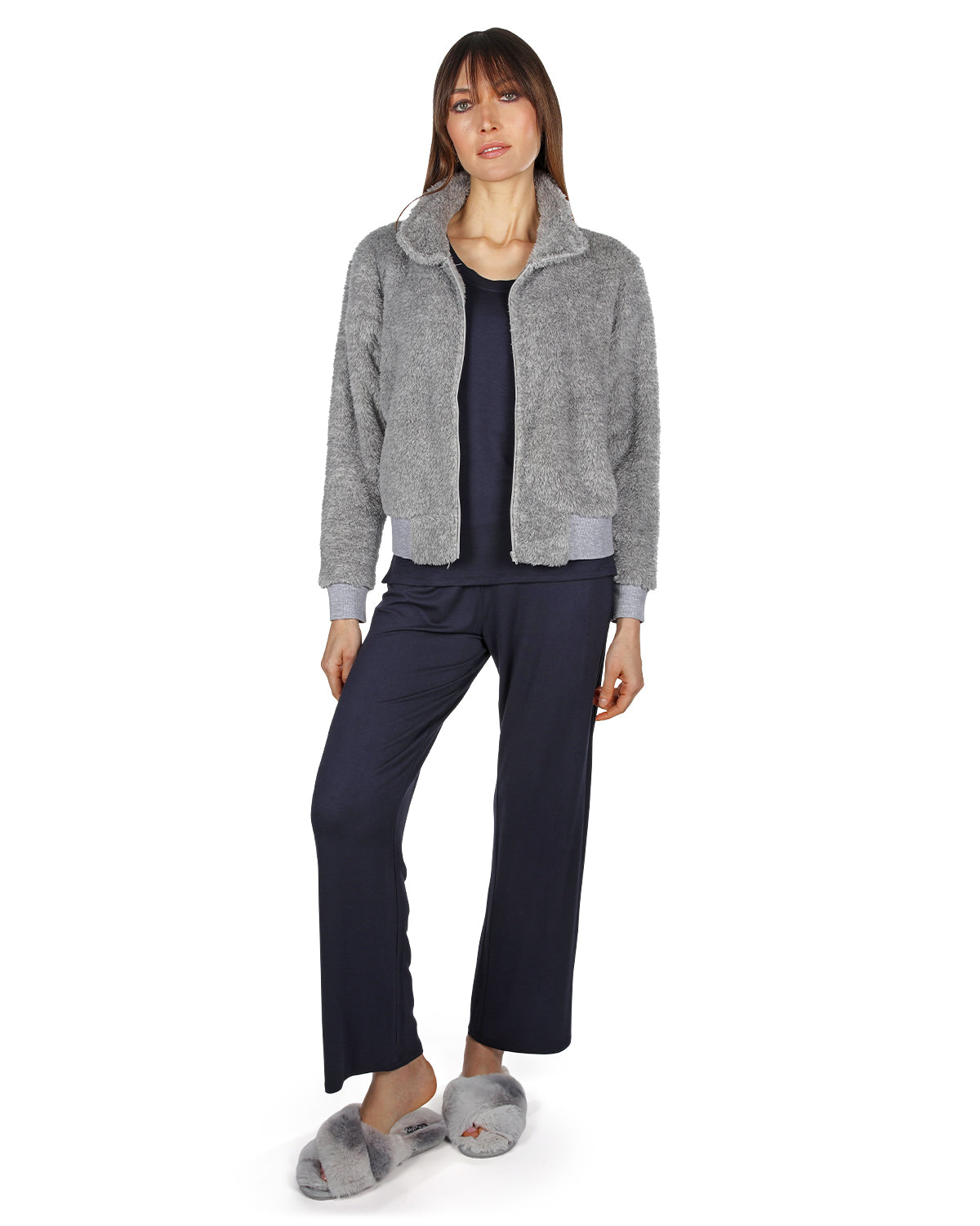 Women's Plush Zippered Front Warm and Cozy Jacket - Charming Charlie