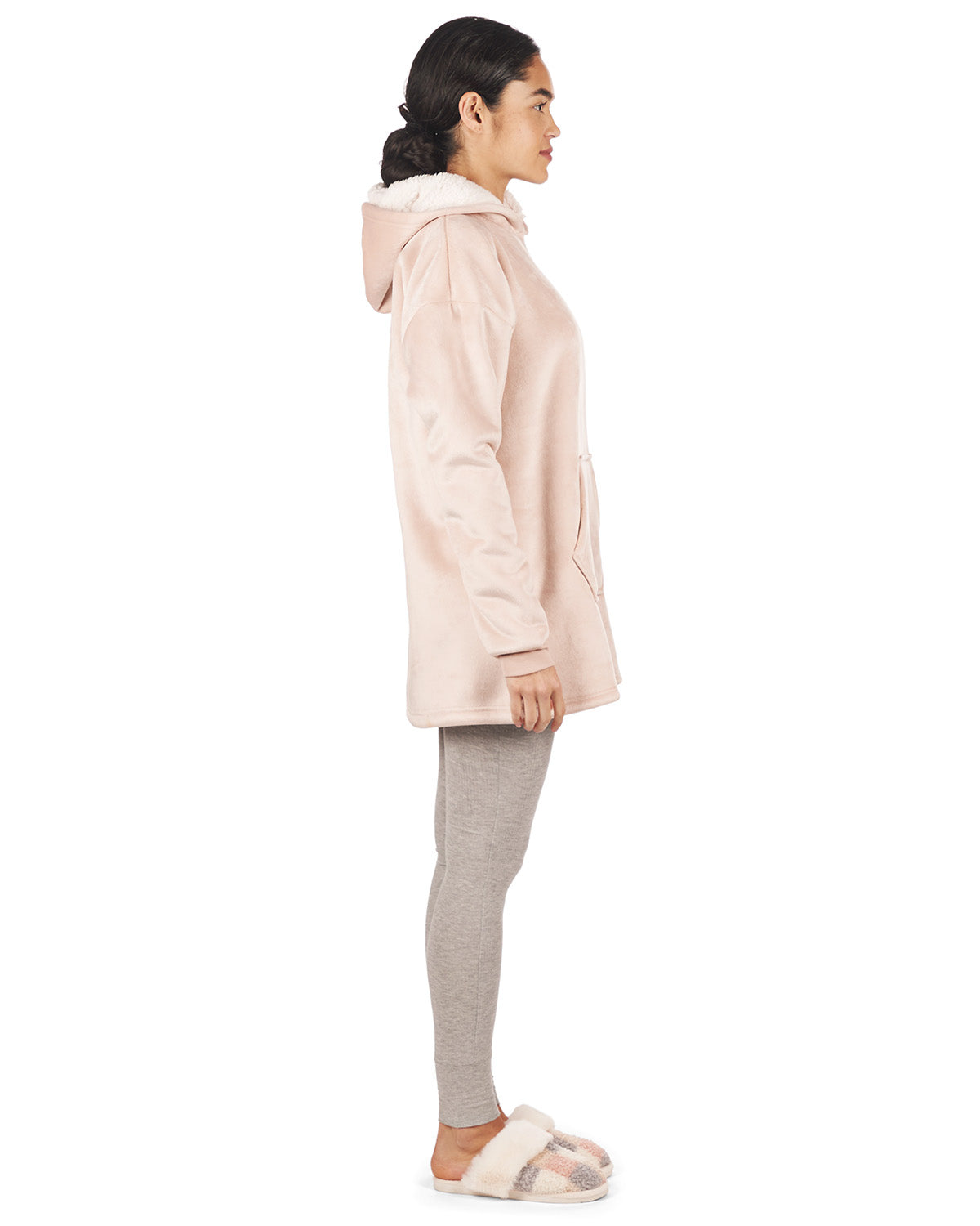 Women's Sherpa-Lined Soft Velour Hooded Lounge Top - Charming Charlie