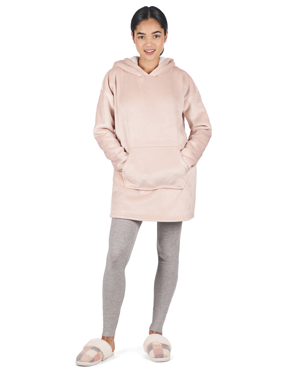 Women's Sherpa-Lined Soft Velour Hooded Lounge Top - Charming Charlie