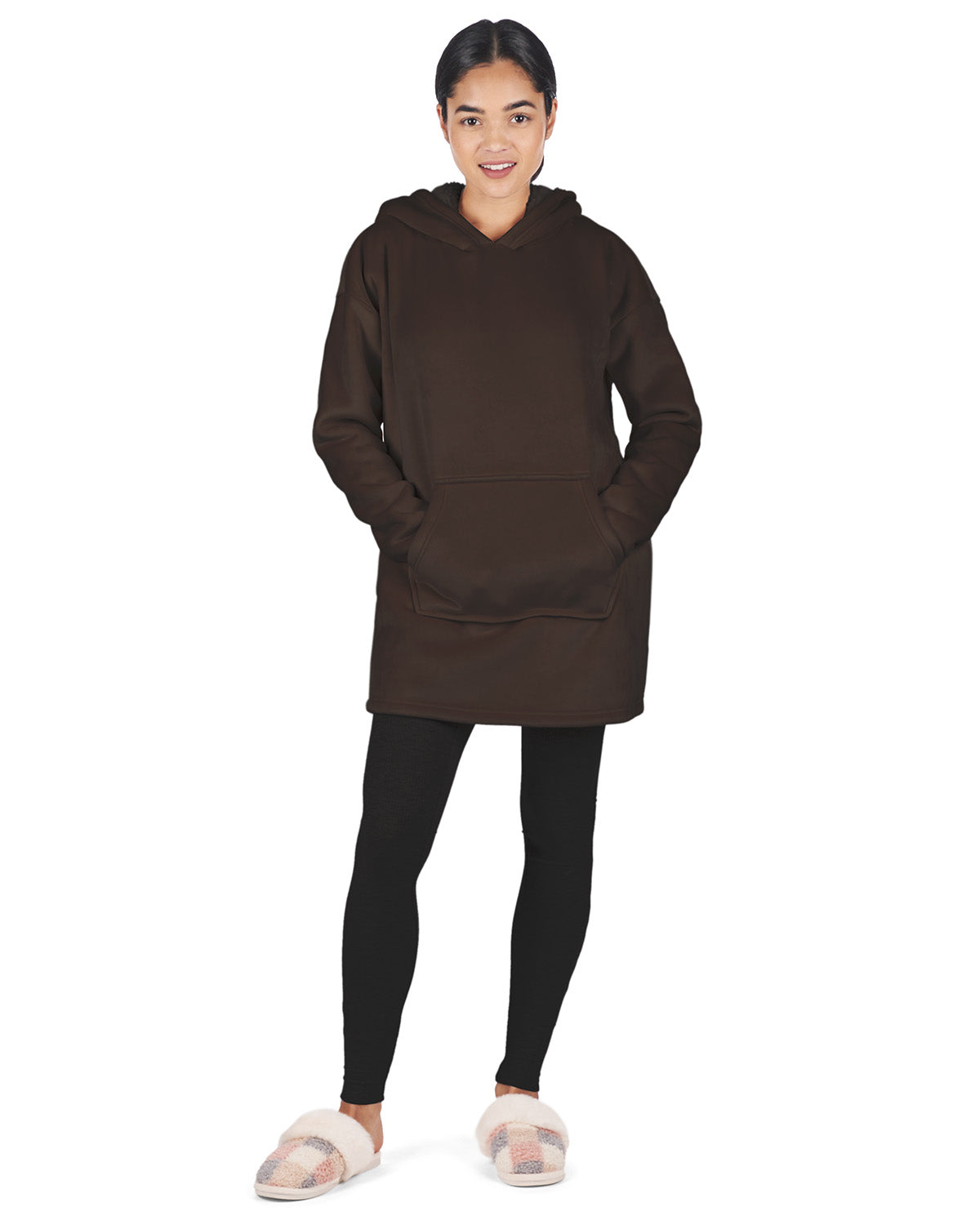 Women's Sherpa-Lined Soft Velour Hooded Lounge Top - Charming Charlie