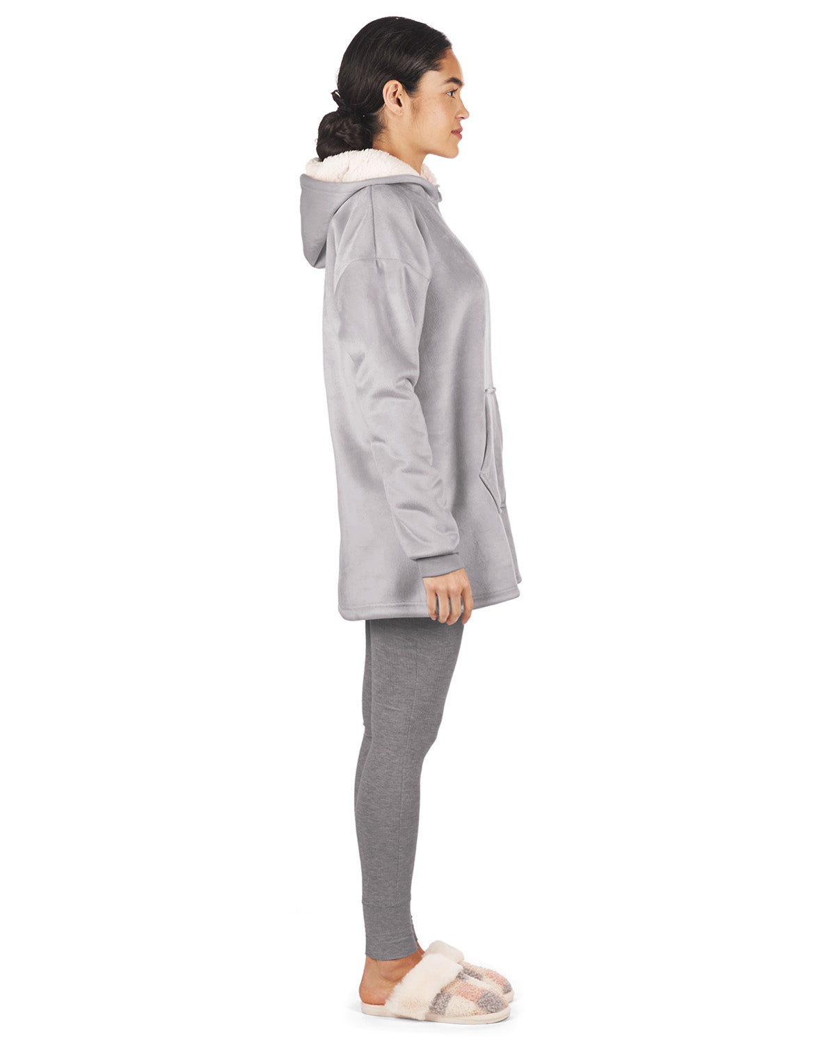 Women's Sherpa-Lined Soft Velour Hooded Lounge Top - Charming Charlie