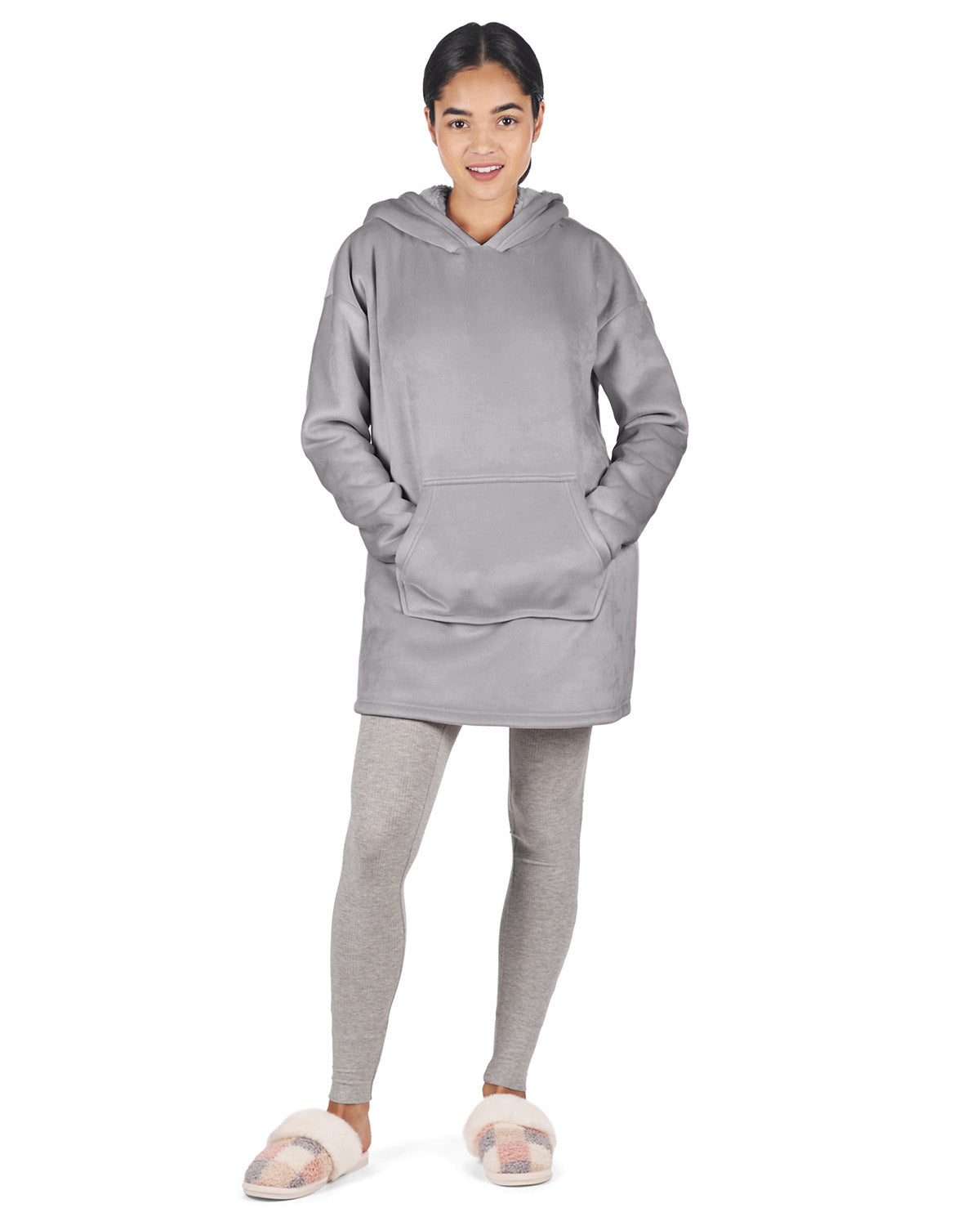 Women's Sherpa-Lined Soft Velour Hooded Lounge Top - Charming Charlie