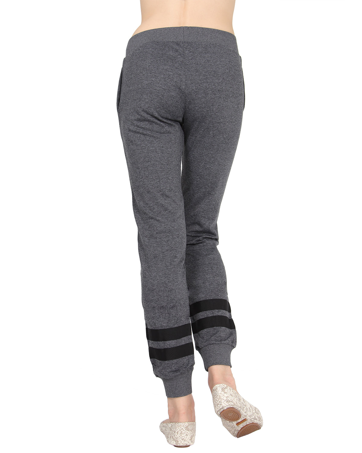 Women's Cotton Blend Jogger Pants with Contrast Ribbon Stripes - Charming Charlie