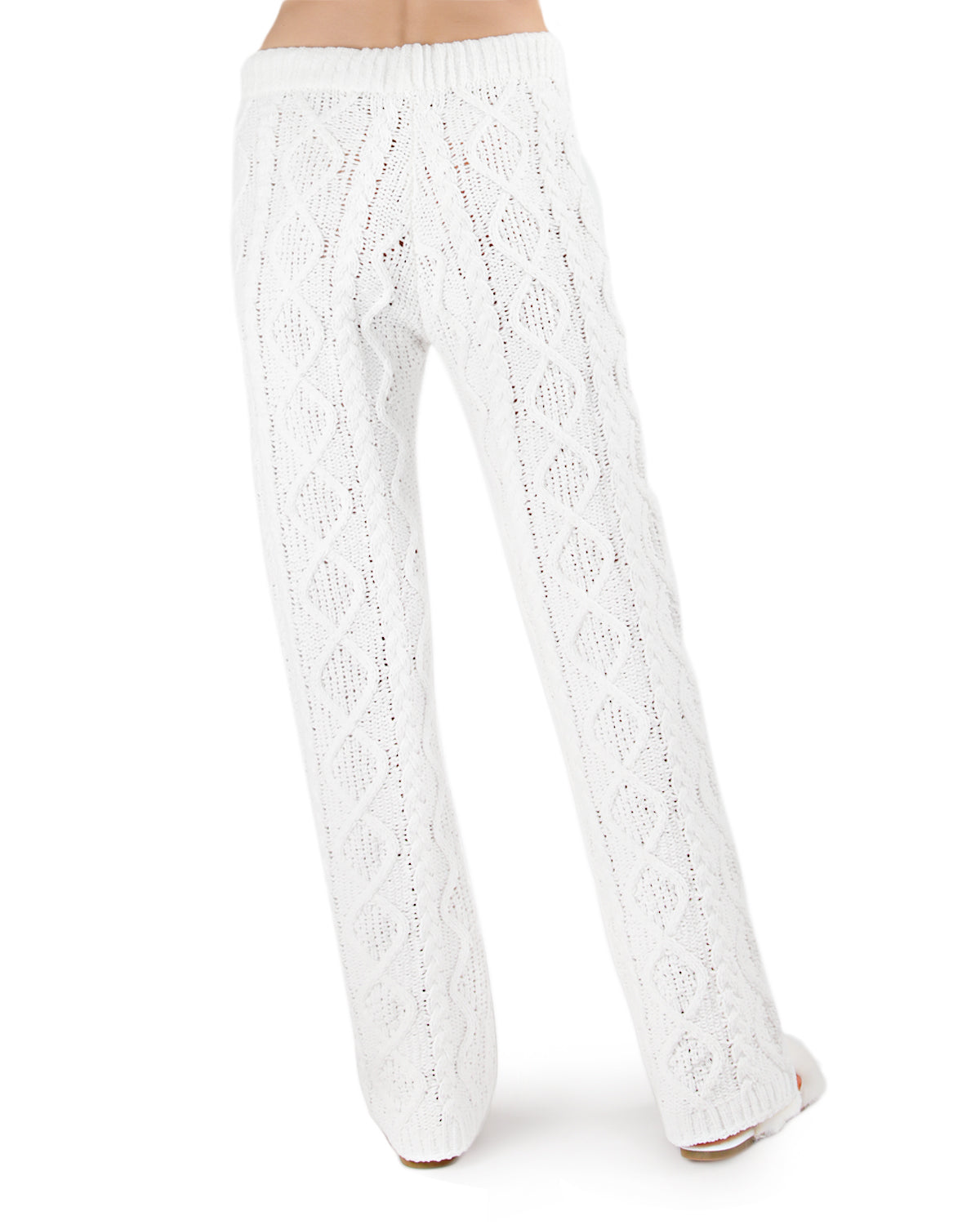 Women's Cable Knit Marshmallow Plush Drawstring Pants - Charming Charlie