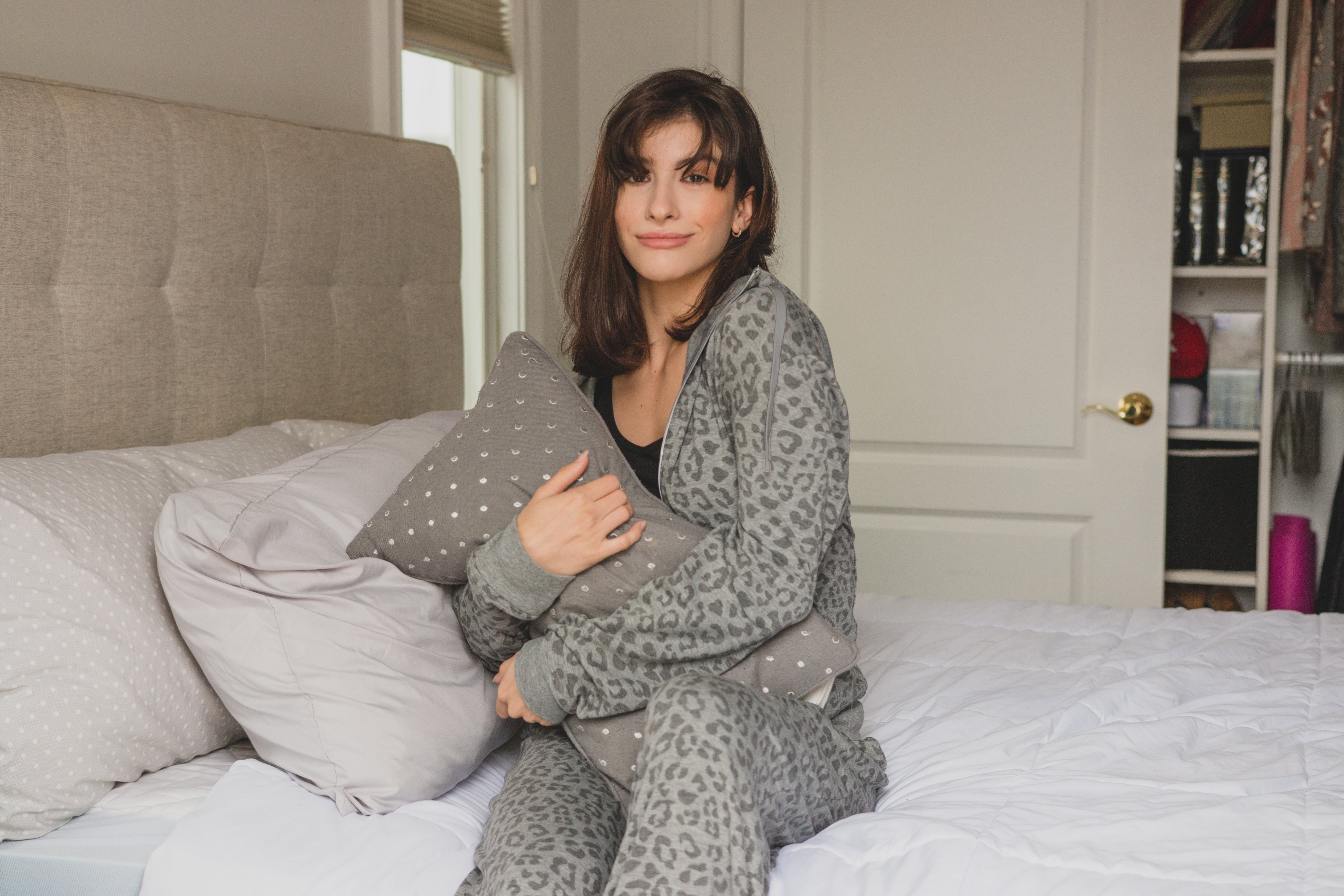 Women's French Terry Cloth Leopard Print Lounge Pants - Charming Charlie