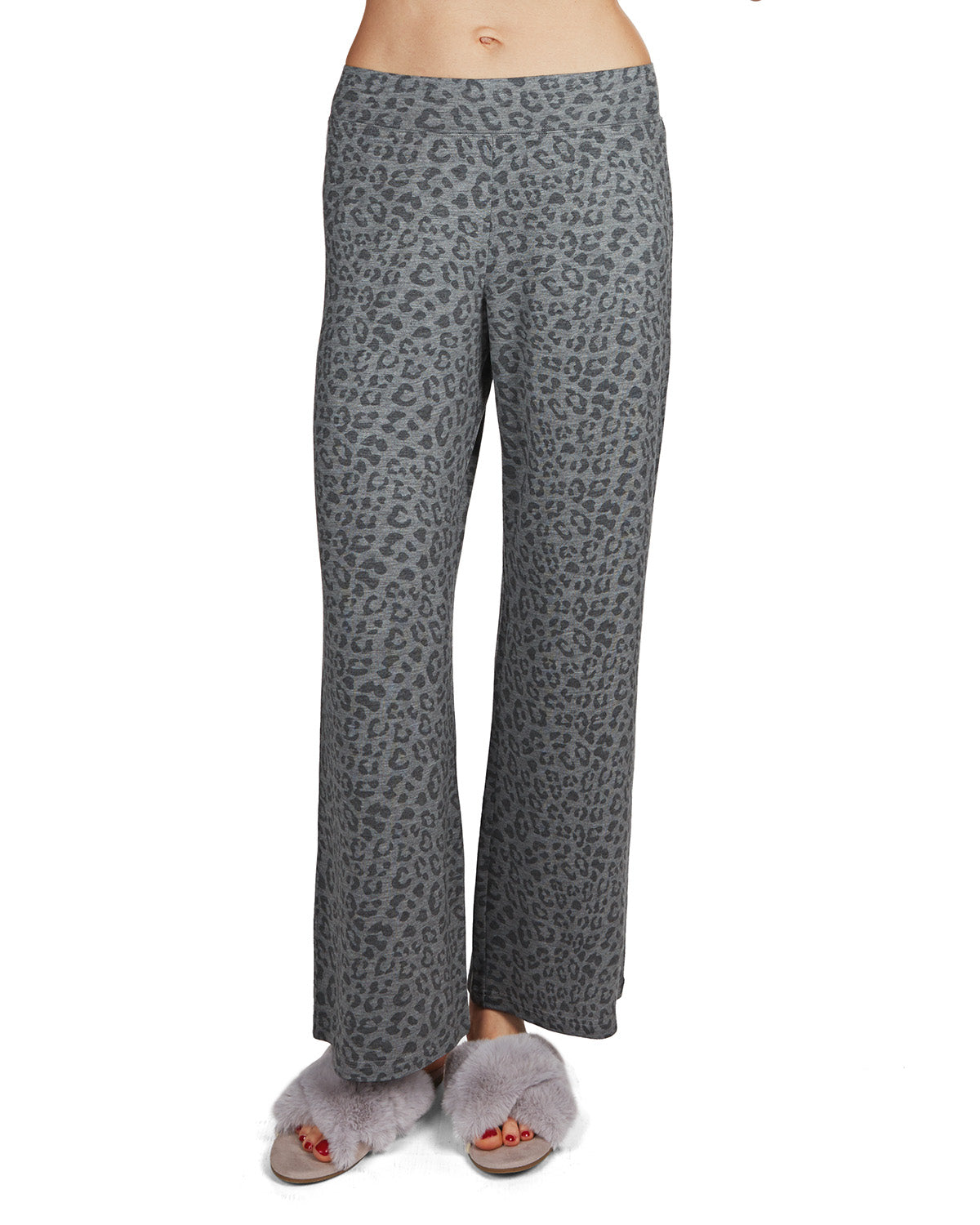 Women's French Terry Cloth Leopard Print Lounge Pants - Charming Charlie