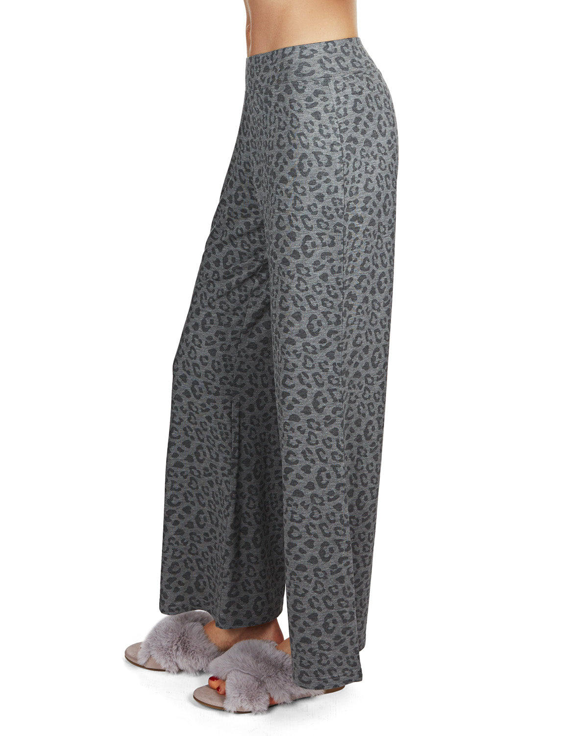 Women's French Terry Cloth Leopard Print Lounge Pants - Charming Charlie