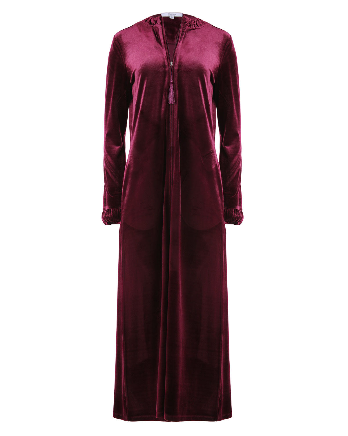 Women's Velour Zippered Front Full Length Lounger Gown - Charming Charlie