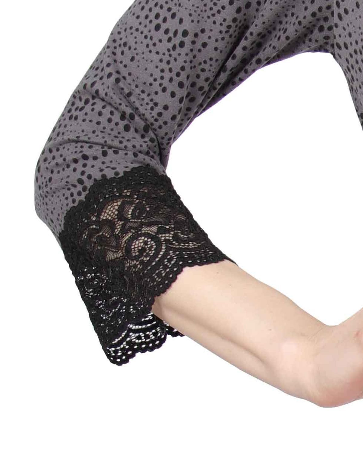 Women's Three Quarter Sleeve Nightgown with Lace Trim - Charming Charlie