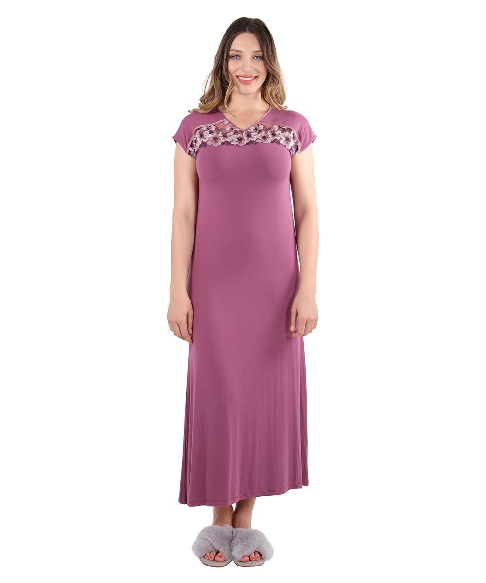 Women's Enchanted Romance Floral Accent Embroidered Nightgown - Charming Charlie