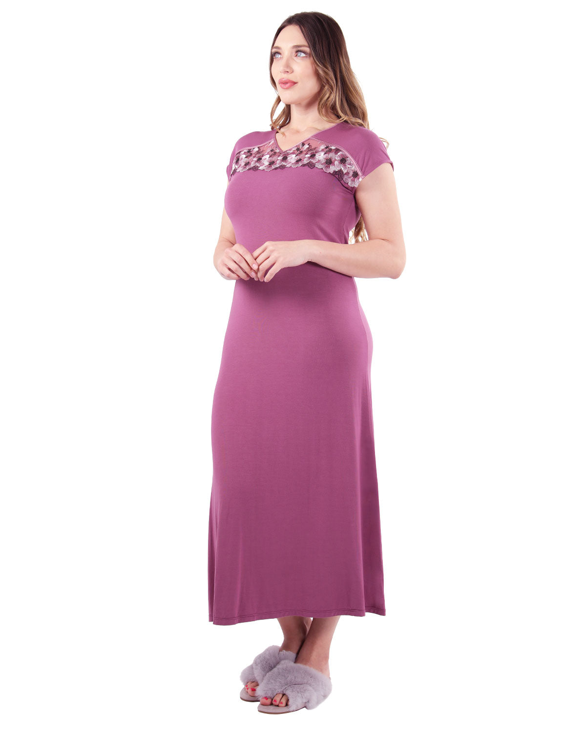 Women's Enchanted Romance Floral Accent Embroidered Nightgown - Charming Charlie