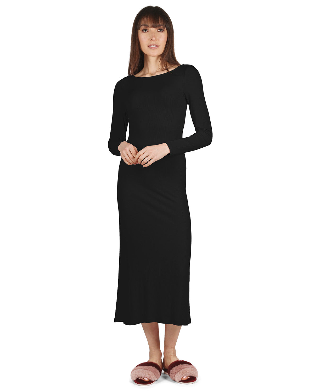 Women's Luxe Ribbed Bamboo Blend Full-Length Nightgown - Charming Charlie