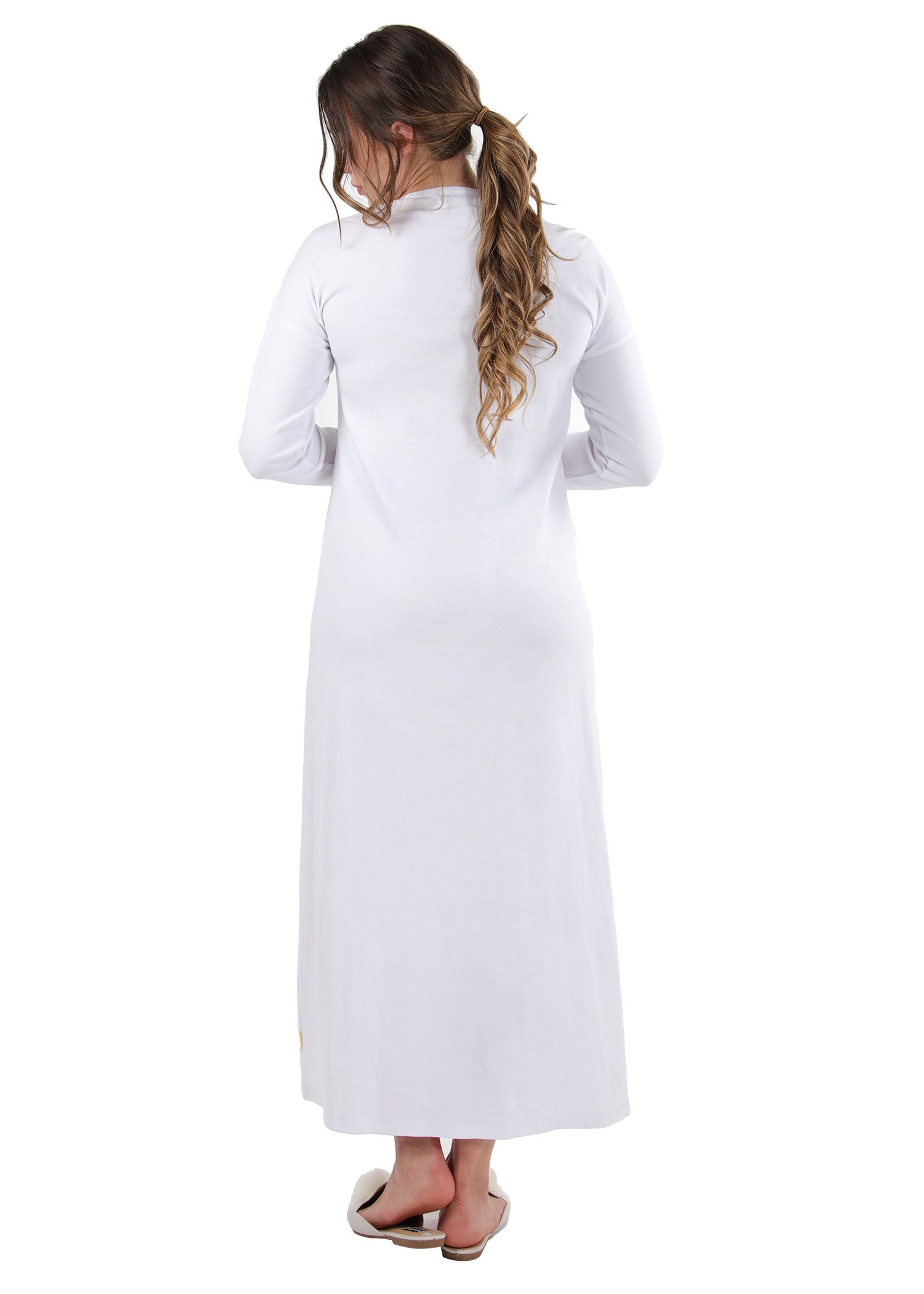 Women's 100% Cotton Full-Length Nightgown with Floral Motif - Charming Charlie