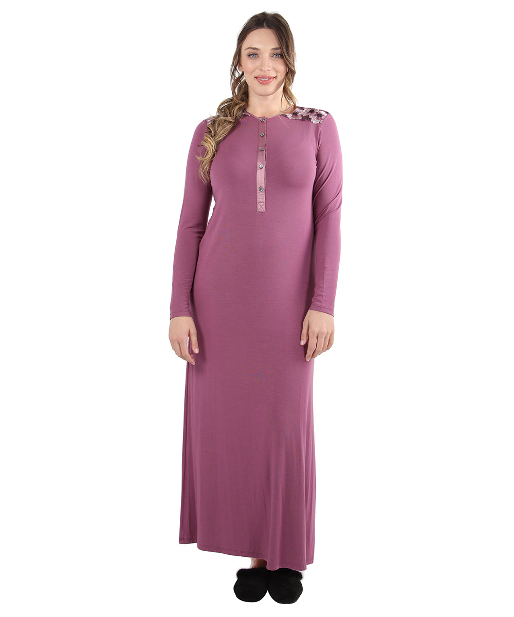 Women's Floral Embroidered Full-Length Shoulder Gown - Charming Charlie