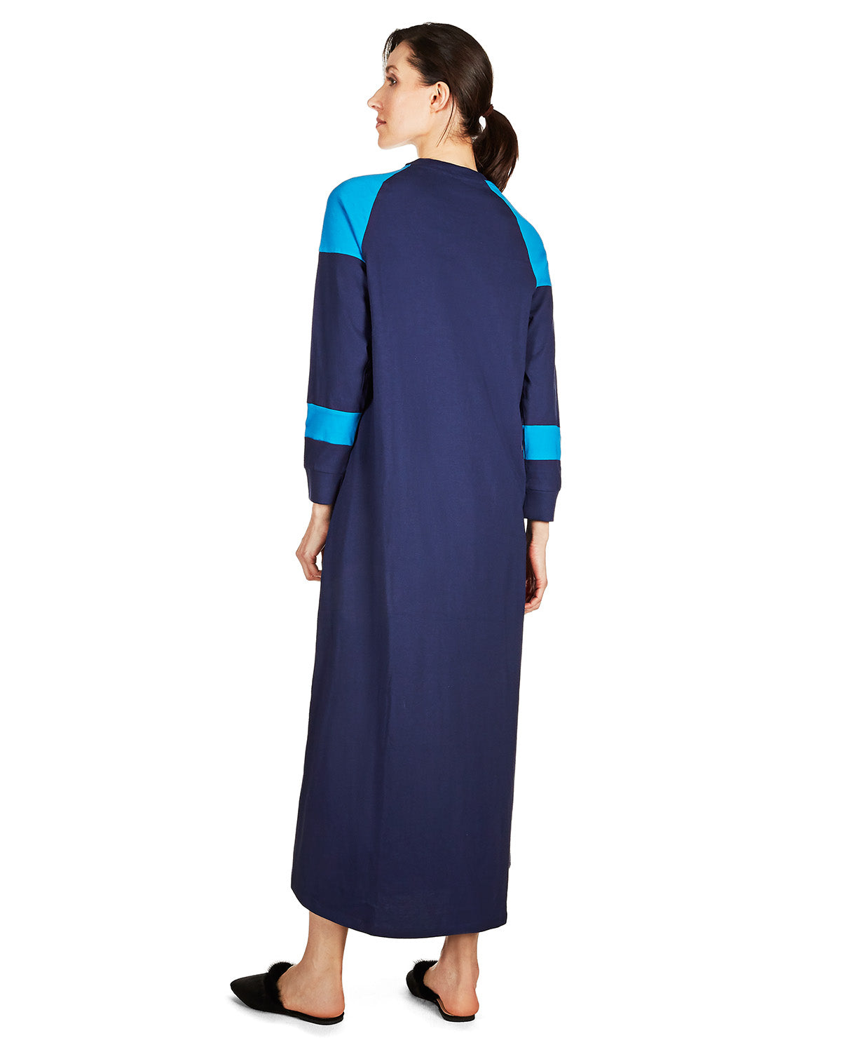 Women's 100% Cotton Ultra Soft Lace Up Long Sweatshirt Gown - Charming Charlie