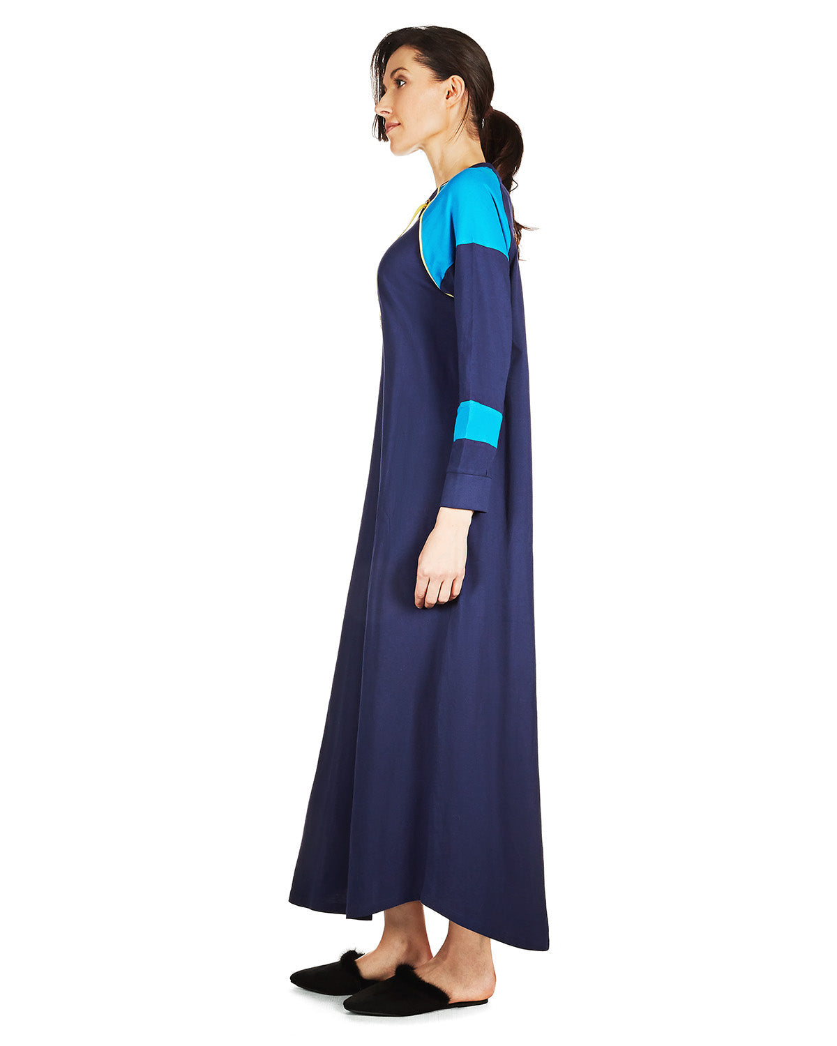 Women's 100% Cotton Ultra Soft Lace Up Long Sweatshirt Gown - Charming Charlie