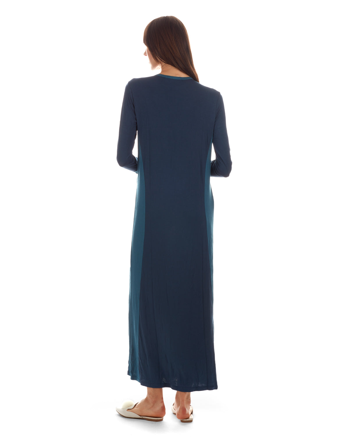 Women's Two-Tone Button-Accent Soft Full-Length Nightgown - Charming Charlie