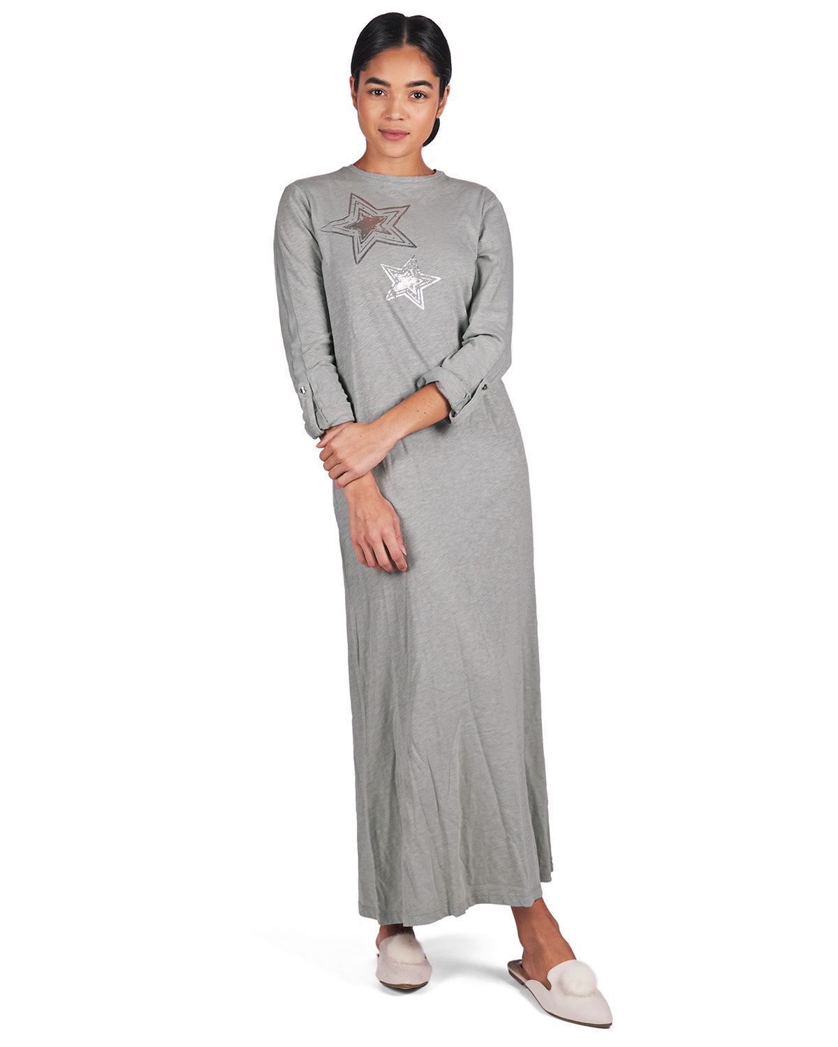Women's 100% Cotton Slub Knit Full-Length Sleeping Gown - Charming Charlie