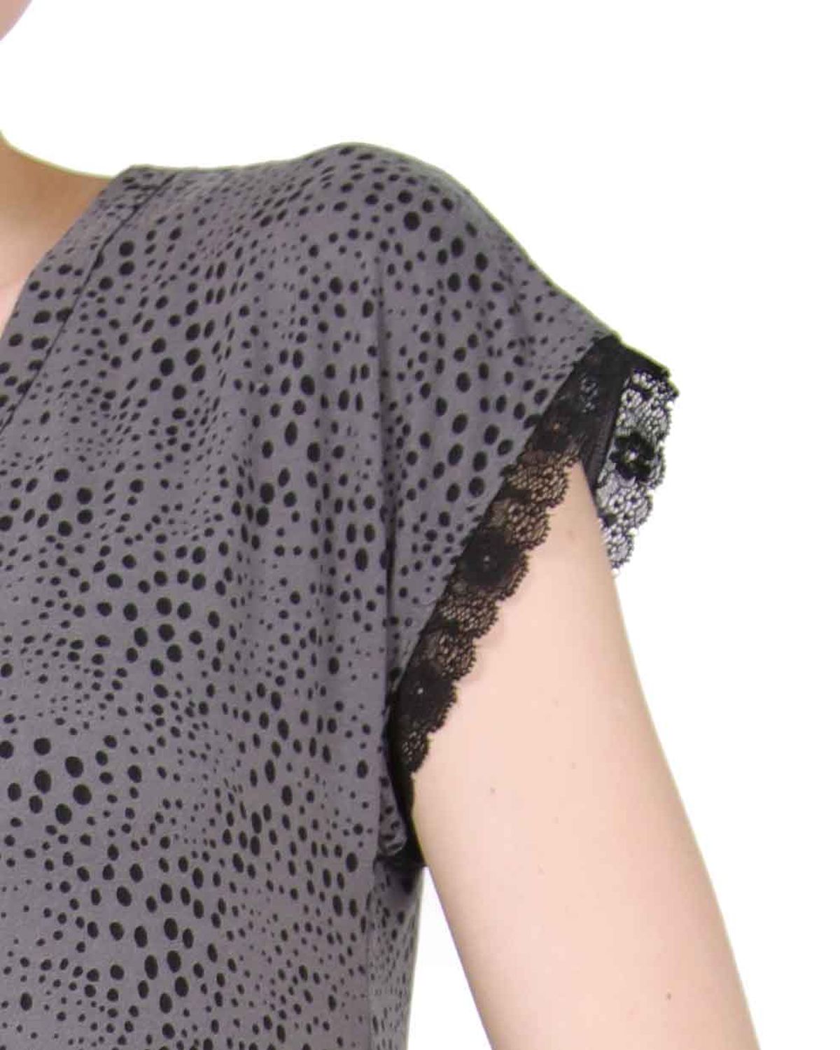 Women's Ultra-Soft Lace Trim V-Neck Animal Print Sleep Shirt - Charming Charlie
