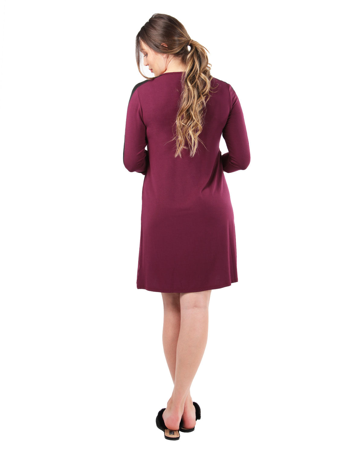 Women's Satin Trim Three-Quarter Sleeve Extra-Long Nightshirt - Charming Charlie