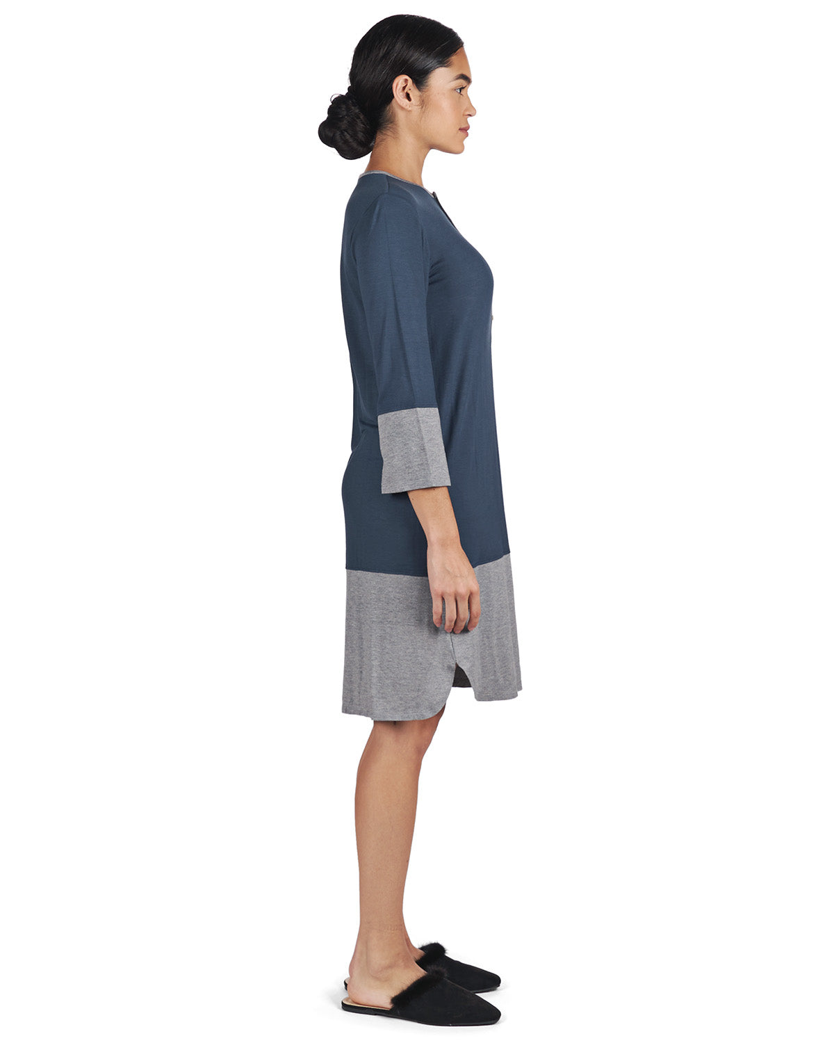 Women's Two-Tone Three-Quarter-Length Soft Nightshirt - Charming Charlie