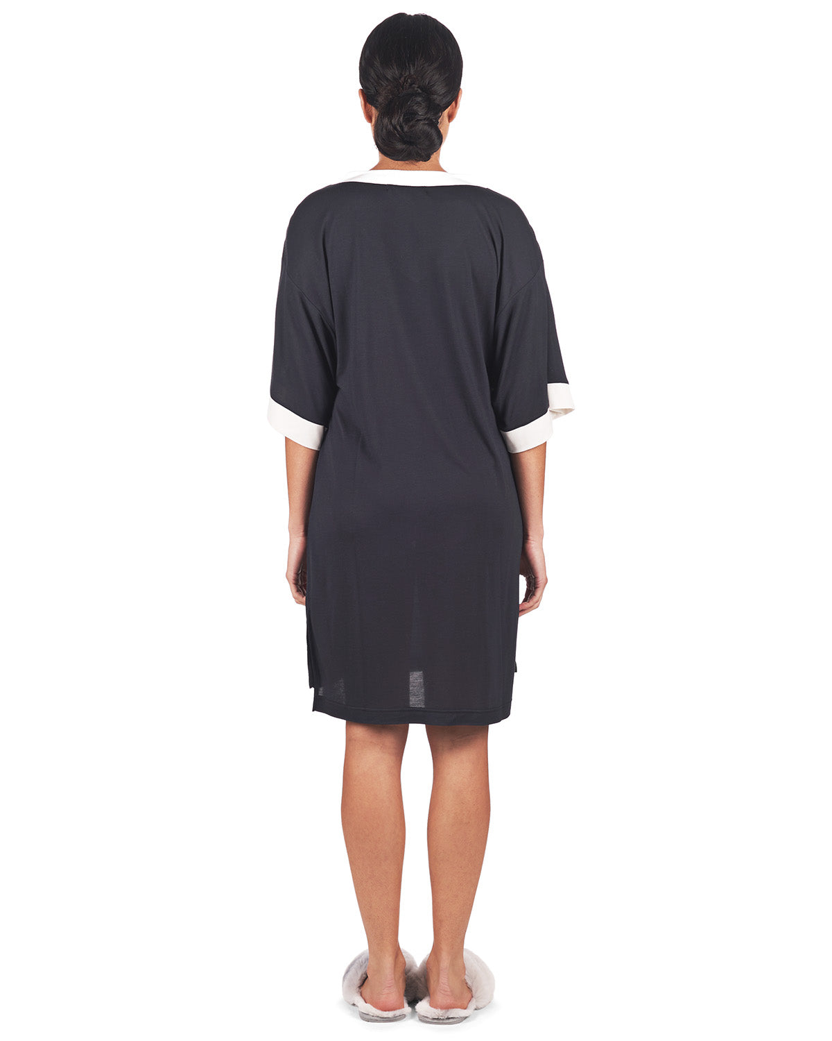 Women's Contrast Trim Basic Loose Modal Sleepshirt - Charming Charlie