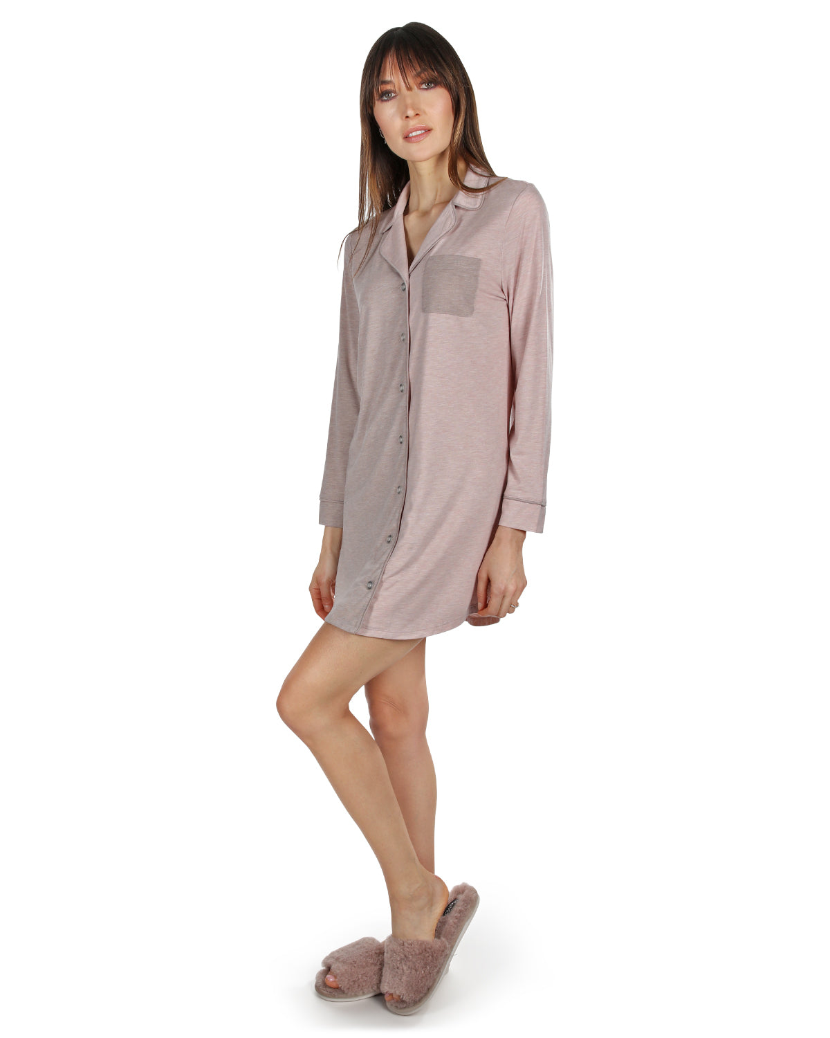Women's Colorblock Modal Button-Down Nightshirt - Charming Charlie