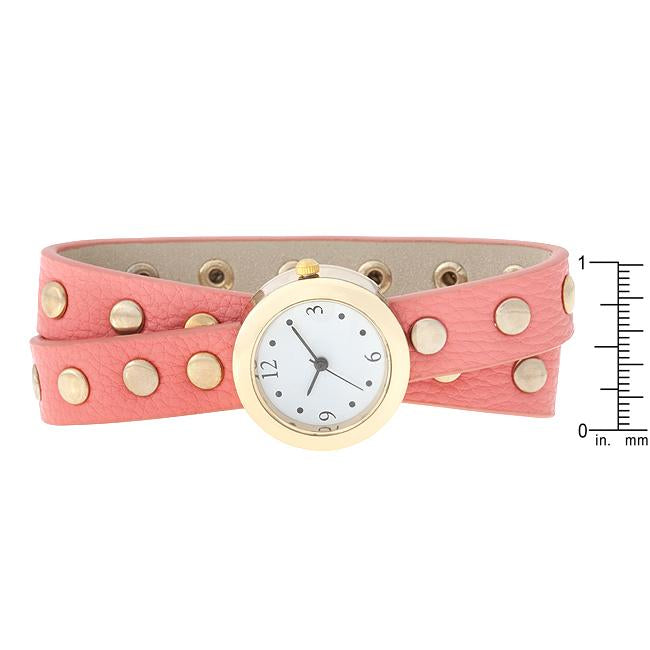 Pink Round Studded Wrap Watch - Charming Charlie