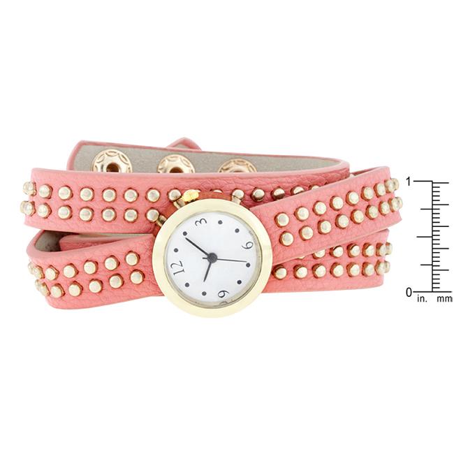 Pink Mini Studded Wrap Watch - Charming Charlie