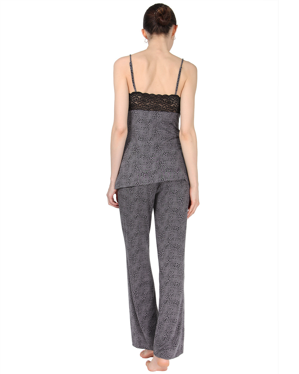 Women's Lace Trim Animal Print Lightweight Cami Pajama Set - Charming Charlie