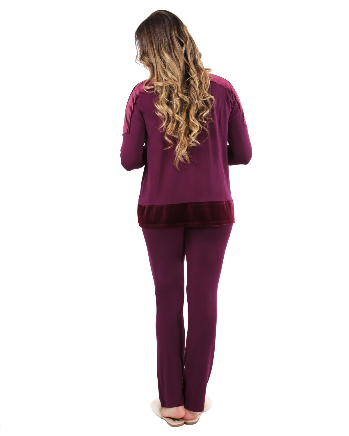 Women's Velour Luxe Frosted Trim Ultra-Soft Pajama Set - Charming Charlie