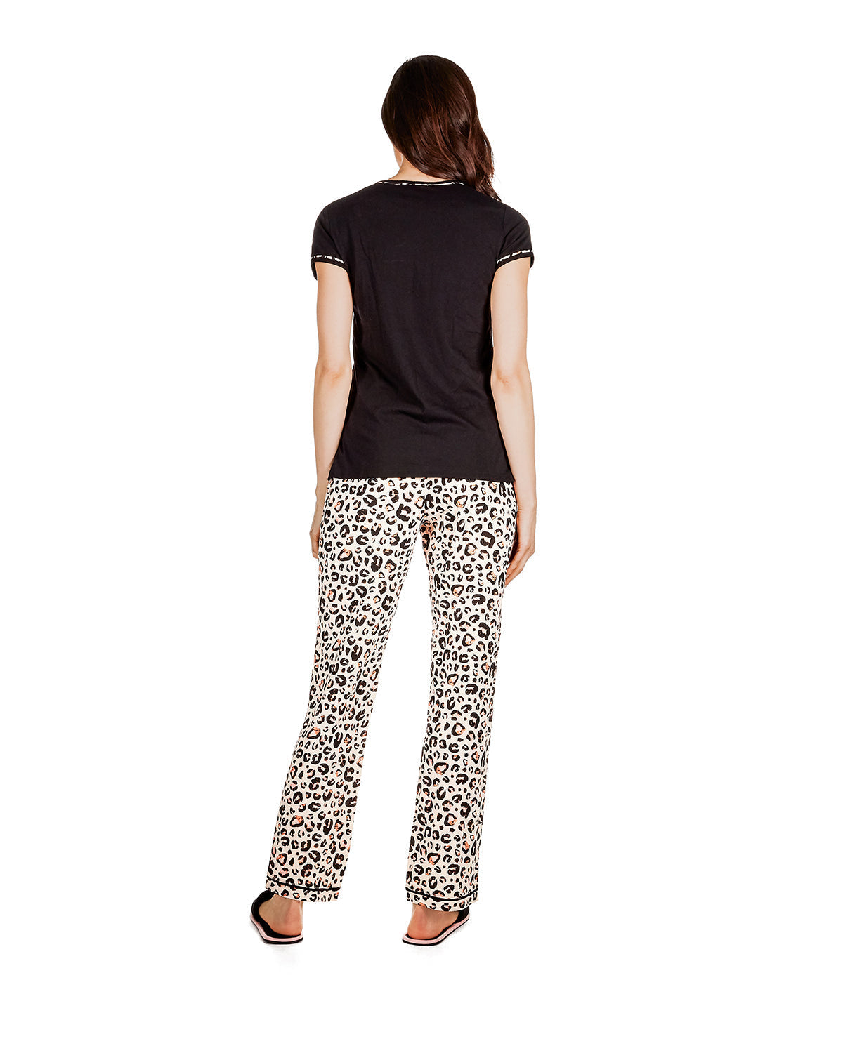 Women's Jungle Cat T-Shirt Cotton Blend Pajama Set - Charming Charlie