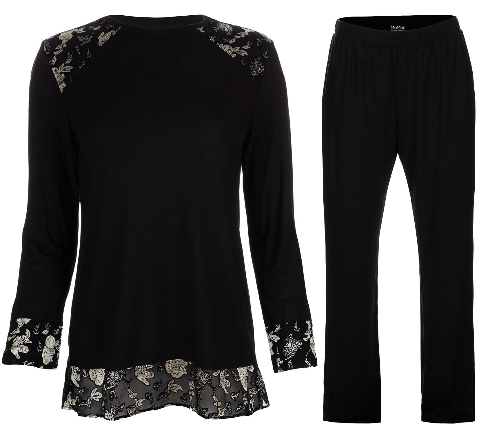 Women's Floral Flocked Ultra-Soft Pajama Set - Charming Charlie