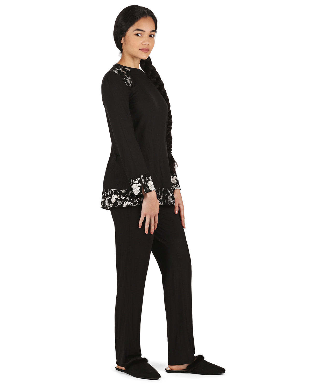 Women's Floral Flocked Ultra-Soft Pajama Set - Charming Charlie