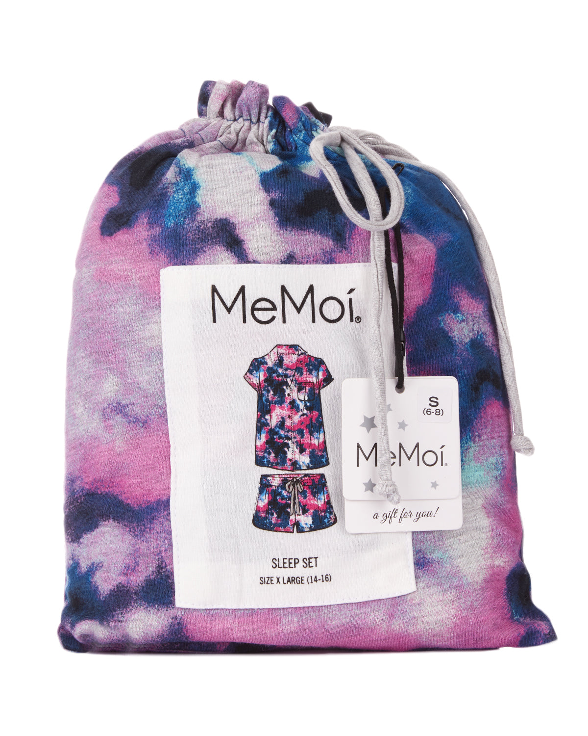 Women's Stardust Tie Dye Notch Collar Cotton Blend Pajama Set - Charming Charlie