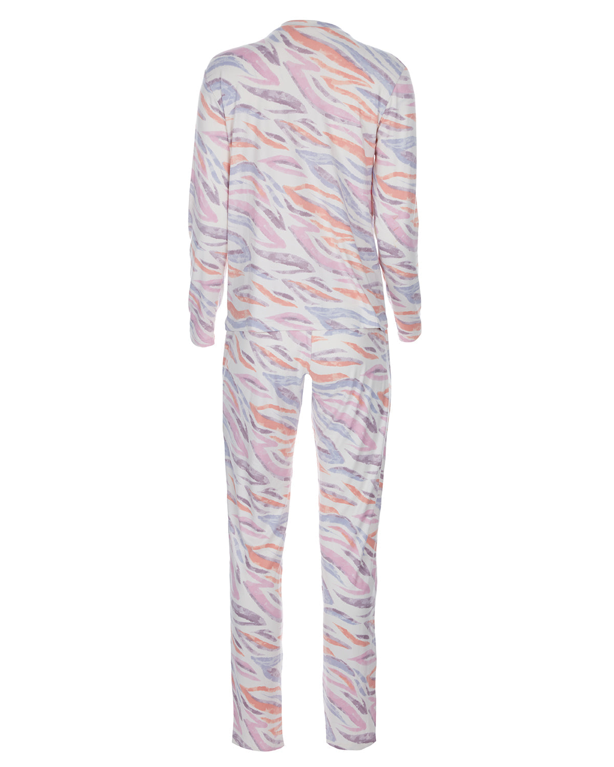 Women's Pastel Zebra Long Sleeve Pajama Set - Charming Charlie