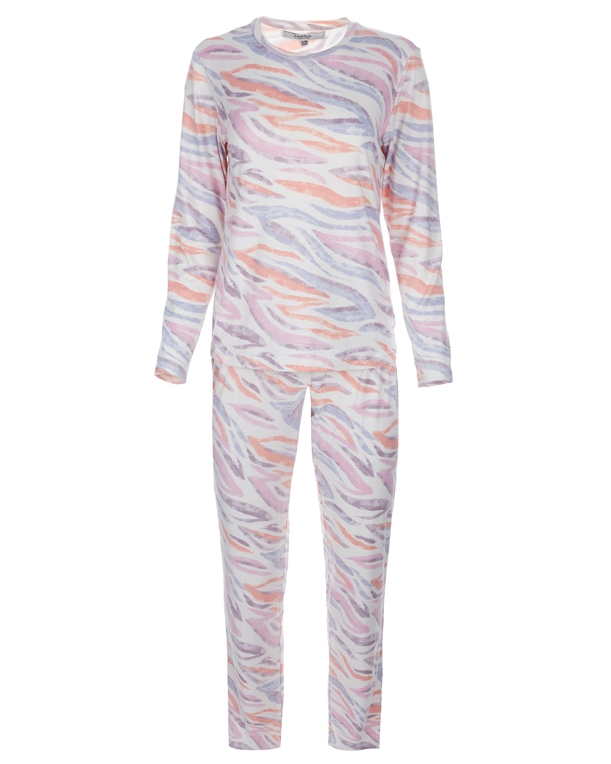Women's Pastel Zebra Long Sleeve Pajama Set - Charming Charlie